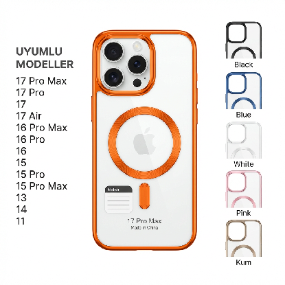 Bubi Lümen Serisi iPhone MagSafe Uyumlu Şeffaf Kılıf